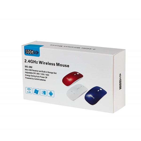 SOON GO 2.4G Wireless Mouse Portable with USB, 4 Buttons, 1600 Adjustable DPI SOON GO 2.4G Wireless Mouse Portable with USB, 4 Buttons, 1600 Adjustable DPI
