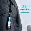Keychain Charger IOS Type C Micro USB 3 in 1 Multi Fast Charging Cable Portable Travel Charging Cord Magnetic Contingency Spare Charged Cable for iphone ios Android All Smartphones Keychain Charger IOS Type C Micro USB 3 in 1 Multi Fast Charging Cable Portable Travel Charging Cord Magnetic Contingency Spare Charged Cable for iphone ios Android All Smartphones