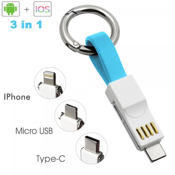 Keychain Charger IOS Type C Micro USB 3 in 1 Multi Fast Charging Cable Portable Travel Charging Cord Magnetic Contingency Spare Charged Cable for iphone ios Android All Smartphones Keychain Charger IOS Type C Micro USB 3 in 1 Multi Fast Charging Cable Portable Travel Charging Cord Magnetic Contingency Spare Charged Cable for iphone ios Android All Smartphones