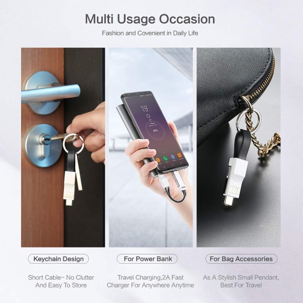 Keychain Charger IOS Type C Micro USB 3 in 1 Multi Fast Charging Cable Portable Travel Charging Cord Magnetic Contingency Spare Charged Cable for iphone ios Android All Smartphones Keychain Charger IOS Type C Micro USB 3 in 1 Multi Fast Charging Cable Portable Travel Charging Cord Magnetic Contingency Spare Charged Cable for iphone ios Android All Smartphones