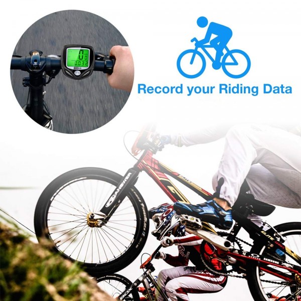 SOON GO Bike Speedometer, Bicycle Speedometer Wireless Bike Computer Waterproof Bike Odometer Speedometer Accurate Speed Tracking & Multi-Function with Cycling Taillight SOON GO Bike Speedometer, Bicycle Speedometer Wireless Bike Computer Waterproof Bike Odometer Speedometer Accurate Speed Tracking & Multi-Function with Cycling Taillight
