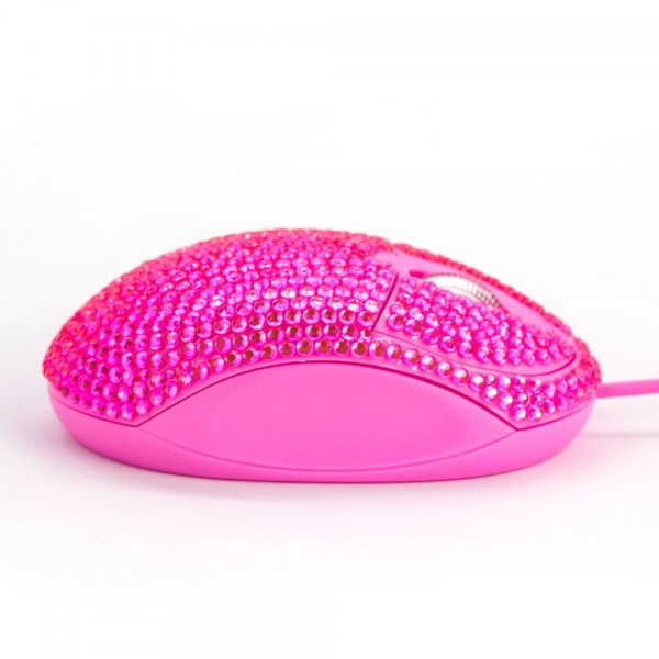 USB Optical Wired Mini Computer Mouse with Crystal Bling Rhinestone 7 Color Lights Mouse for Small Hands(Pink) USB Optical Wired Mini Computer Mouse with Crystal Bling Rhinestone 7 Color Lights Mouse for Small Hands(Pink)