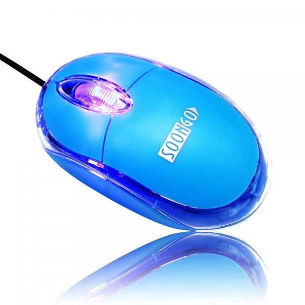Mini Optical Wired Ergonomic Mouse LED Light Computer Notebook Laptop Mice for Children and Lady by SOONGO Mini Optical Wired Ergonomic Mouse LED Light Computer Notebook Laptop Mice for Children and Lady by SOONGO
