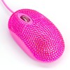 USB Optical Wired Mini Computer Mouse with Crystal Bling Rhinestone 7 Color Lights Mouse for Small Hands(Pink) USB Optical Wired Mini Computer Mouse with Crystal Bling Rhinestone 7 Color Lights Mouse for Small Hands(Pink)