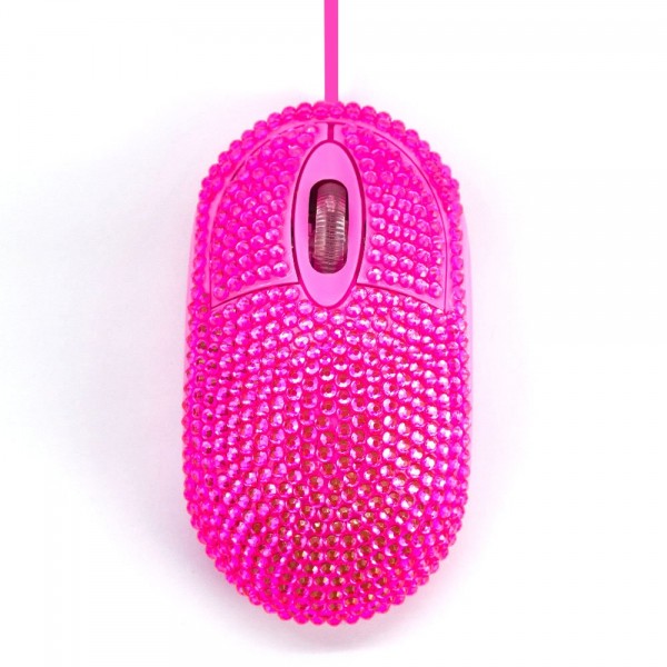 USB Optical Wired Mini Computer Mouse with Crystal Bling Rhinestone 7 Color Lights Mouse for Small Hands(Pink) USB Optical Wired Mini Computer Mouse with Crystal Bling Rhinestone 7 Color Lights Mouse for Small Hands(Pink)