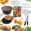 Universal Air Fryer Accessories 7 Inch Pizza Pan Cake Barrel Skewer Rack Silicone Mat Kitchen Tong Metal Holder Toast Rack Pinch Mitts Fit All 3.7QT/5.3QT/5.8QT Universal Air Fryer Accessories 7 Inch Pizza Pan Cake Barrel Skewer Rack Silicone Mat Kitchen Tong Metal Holder Toast Rack Pinch Mitts Fit All 3.7QT/5.3QT/5.8QT