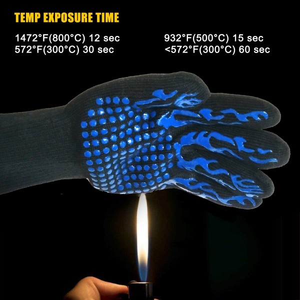BBQ Grill Gloves, 1472°F Extreme Heat Resistant Gloves Non-Slip Insulated Oven Mitts Potholder Perfect for Barbecue Grilling Cooking Baking Kitchen Smokers 1 Pair BBQ Grill Gloves, 1472°F Extreme Heat Resistant Gloves Non-Slip Insulated Oven Mitts Potholder Perfect for Barbecue Grilling Cooking Baking Kitchen Smokers 1 Pair