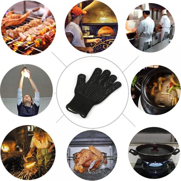 BBQ Grill Gloves, 1472°F Extreme Heat Resistant Gloves Non-Slip Insulated Oven Mitts Potholder Perfect for Barbecue Grilling Cooking Baking Kitchen Smokers 1 Pair BBQ Grill Gloves, 1472°F Extreme Heat Resistant Gloves Non-Slip Insulated Oven Mitts Potholder Perfect for Barbecue Grilling Cooking Baking Kitchen Smokers 1 Pair