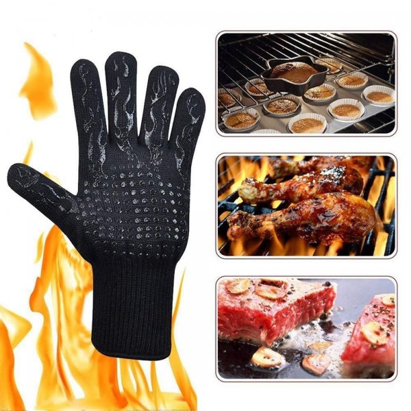 BBQ Grill Gloves, 1472°F Extreme Heat Resistant Gloves Non-Slip Insulated Oven Mitts Potholder Perfect for Barbecue Grilling Cooking Baking Kitchen Smokers 1 Pair BBQ Grill Gloves, 1472°F Extreme Heat Resistant Gloves Non-Slip Insulated Oven Mitts Potholder Perfect for Barbecue Grilling Cooking Baking Kitchen Smokers 1 Pair