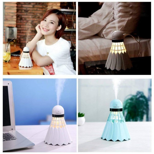 USB Portable Badminton Ultrasonic Air Humidifier with On/Off LED Night Lights, 240ml USB Portable Mist Air Humidifier for Home, Car, Office, Bedroom, Baby Room, Outdoor USB Portable Badminton Ultrasonic Air Humidifier with On/Off LED Night Lights, 240ml USB Portable Mist Air Humidifier for Home, Car, Office, Bedroom, Baby Room, Outdoor