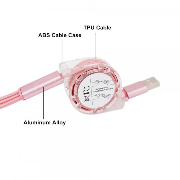 3 in 1 3ft Retractable Multiple Cable USB Data Cord with IOS/Micro USB/USB 3.1 Type C Universal Compatible iPhone iPad Samsung Android Cellphones 3 in 1 3ft Retractable Multiple Cable USB Data Cord with IOS/Micro USB/USB 3.1 Type C Universal Compatible iPhone iPad Samsung Android Cellphones