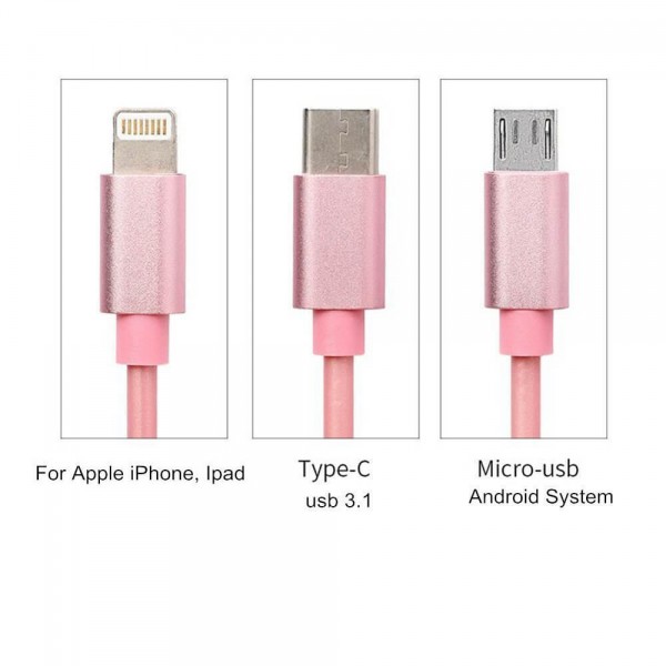 3 in 1 3ft Retractable Multiple Cable USB Data Cord with IOS/Micro USB/USB 3.1 Type C Universal Compatible iPhone iPad Samsung Android Cellphones 3 in 1 3ft Retractable Multiple Cable USB Data Cord with IOS/Micro USB/USB 3.1 Type C Universal Compatible iPhone iPad Samsung Android Cellphones
