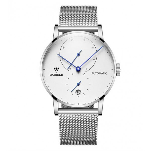 Automatic Mens Stainless Steel Wrist Watch with Calendar Multifunctional Strap Milanese Mesh Automatic Mens Stainless Steel Wrist Watch with Calendar Multifunctional Strap Milanese Mesh