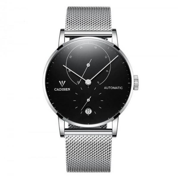 Automatic Mens Stainless Steel Wrist Watch with Calendar Multifunctional Strap Milanese Mesh Automatic Mens Stainless Steel Wrist Watch with Calendar Multifunctional Strap Milanese Mesh