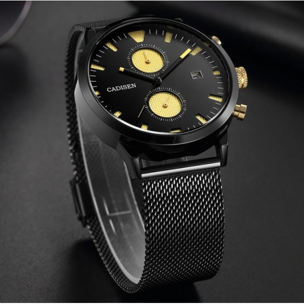 Mens High-end Full Steel Quartz Wristwatch with Functional Sub-dials Mens High-end Full Steel Quartz Wristwatch with Functional Sub-dials