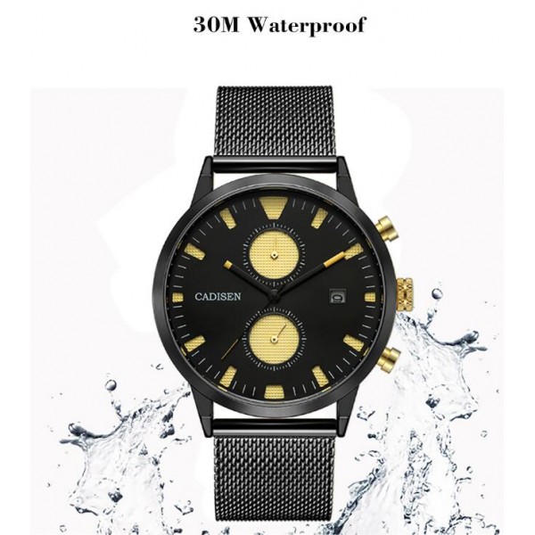 Mens High-end Full Steel Quartz Wristwatch with Functional Sub-dials Mens High-end Full Steel Quartz Wristwatch with Functional Sub-dials