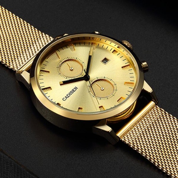 Mens High-end Full Steel Quartz Wristwatch with Functional Sub-dials Mens High-end Full Steel Quartz Wristwatch with Functional Sub-dials