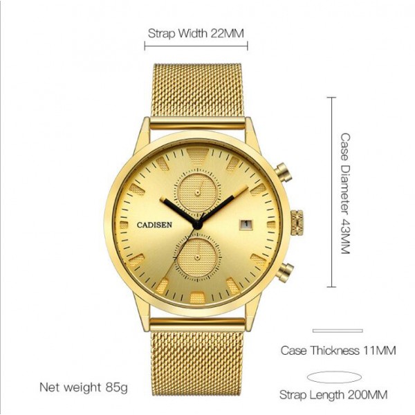 Mens High-end Full Steel Quartz Wristwatch with Functional Sub-dials Mens High-end Full Steel Quartz Wristwatch with Functional Sub-dials
