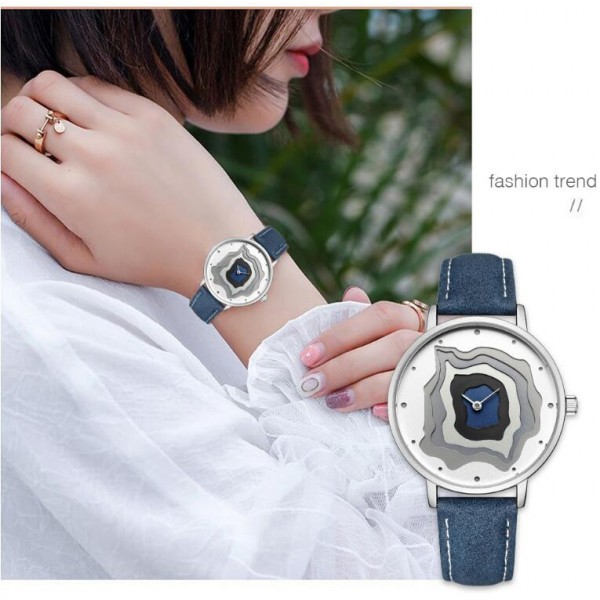 New Arrival Volcanic Pattern Fashion Quartz Waterproof Geninue Leather Wristwatch New Arrival Volcanic Pattern Fashion Quartz Waterproof Geninue Leather Wristwatch