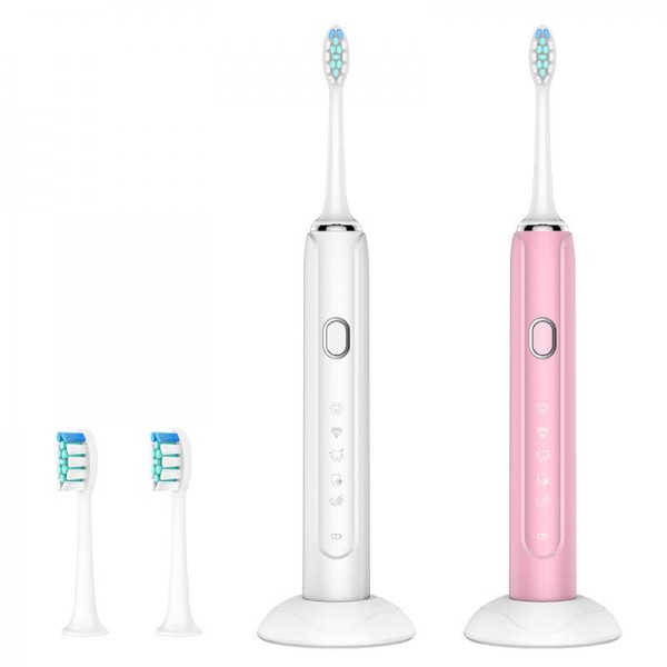 Sonic Electric Wireless Rechargeable Toothbrush Five-speed tooth cleaning mode 37000 times / minute vibration for adults IPX7 waterproof Nano-coated body Sonic Electric Wireless Rechargeable Toothbrush Five-speed tooth cleaning mode 37000 times / minute vibration for adults IPX7 waterproof Nano-coated body