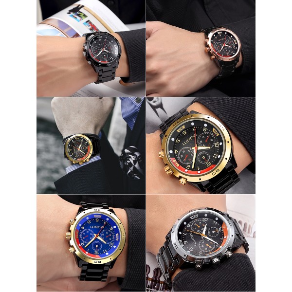 Mens personality sports quartz watch steel band waterproof wrist watch Mens personality sports quartz watch steel band waterproof wrist watch