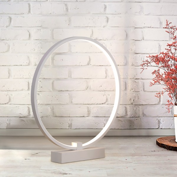 Circle - LED Modern Bedroom Nightstand Lamp - Super Bright Bedside Table Reading Light, Dimmable To Night Light - Great On Side & End Tables Circle - LED Modern Bedroom Nightstand Lamp - Super Bright Bedside Table Reading Light, Dimmable To Night Light - Great On Side & End Tables