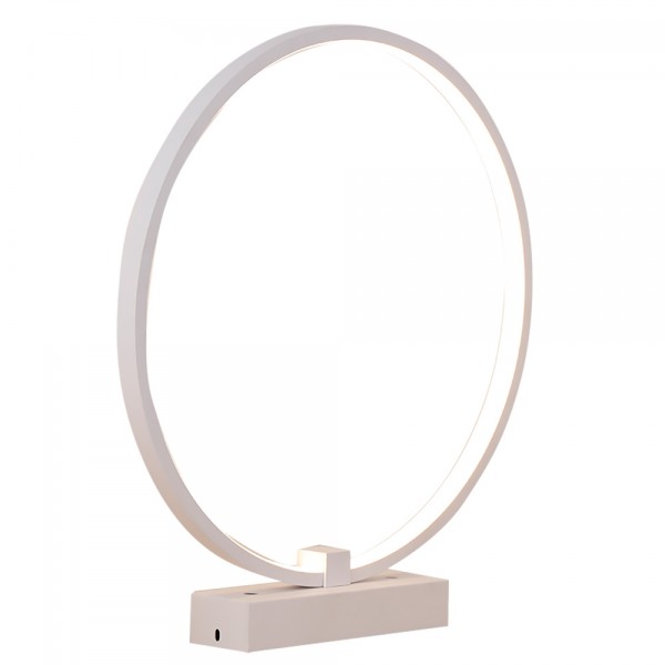 Circle - LED Modern Bedroom Nightstand Lamp - Super Bright Bedside Table Reading Light, Dimmable To Night Light - Great On Side & End Tables Circle - LED Modern Bedroom Nightstand Lamp - Super Bright Bedside Table Reading Light, Dimmable To Night Light - Great On Side & End Tables