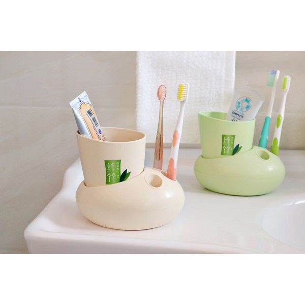 Bamboo Fiber Plastic Bathroom Accessory Set, Bath Accessory Set With Stylish Lotion Bottle, Toothbrush Holder, Tumbler And Soap Dish Bamboo Fiber Plastic Bathroom Accessory Set, Bath Accessory Set With Stylish Lotion Bottle, Toothbrush Holder, Tumbler And Soap Dish