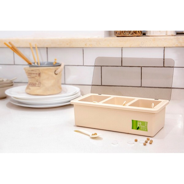 Bamboo Fiber Kitchen supplies Plastic Seasoning Box Set, Seasoning Set, Salt Sugar Spice Pepper Condiment Container Kitchen Cruet Seasonings Tools Bamboo Fiber Kitchen supplies Plastic Seasoning Box Set, Seasoning Set, Salt Sugar Spice Pepper Condiment Container Kitchen Cruet Seasonings Tools