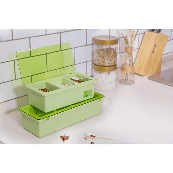 Bamboo Fiber Kitchen supplies Plastic Seasoning Box Set, Seasoning Set, Salt Sugar Spice Pepper Condiment Container Kitchen Cruet Seasonings Tools Bamboo Fiber Kitchen supplies Plastic Seasoning Box Set, Seasoning Set, Salt Sugar Spice Pepper Condiment Container Kitchen Cruet Seasonings Tools
