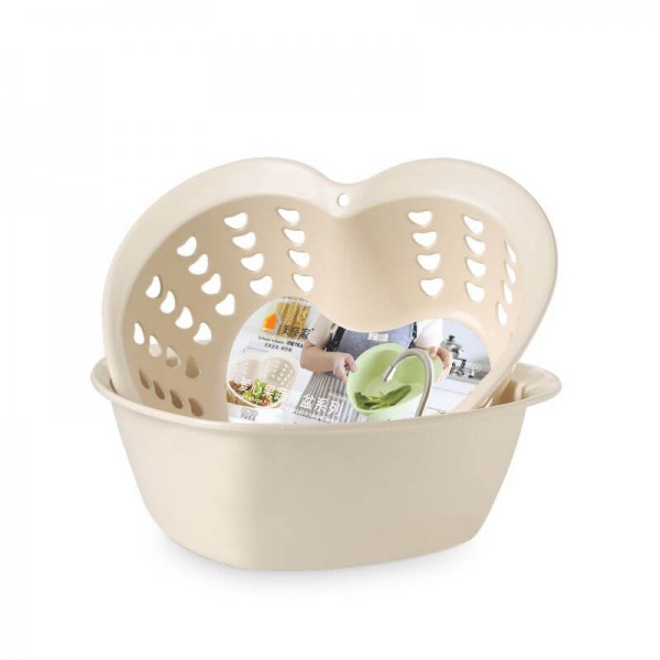 Bamboo Fiber Plastic 2-in-1 Multifunction Colander Strainer Double Drain Basket Wash Fruit Washing Artifact Dish Basket Sink Kitchen Modern Living Room Creative Household Fruit Plate Bamboo Fiber Plastic 2-in-1 Multifunction Colander Strainer Double Drain Basket Wash Fruit Washing Artifact Dish Basket Sink Kitchen Modern Living Room Creative Household Fruit Plate