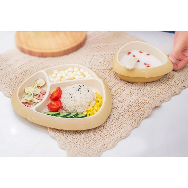 Bamboo Fiber Kids Tableware 4 piece Set Dinner Plate Cartoon Division Dish Children Plate Fork Spoon Cup Set Bamboo Fiber Kids Tableware 4 piece Set Dinner Plate Cartoon Division Dish Children Plate Fork Spoon Cup Set