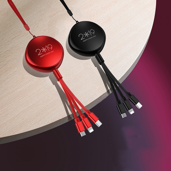 3 in 1 Retractable Flexible Multiple Charging Cable USB Charger Cord with Lightning/Micro USB/Type C Fast Charge Universal Compatible for iPhone iPad Samsung Android Cellphones 3 in 1 Retractable Flexible Multiple Charging Cable USB Charger Cord with Lightning/Micro USB/Type C Fast Charge Universal Compatible for iPhone iPad Samsung Android Cellphones