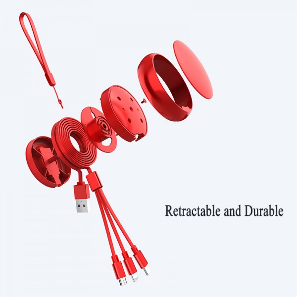 3 in 1 Retractable Flexible Multiple Charging Cable USB Charger Cord with Lightning/Micro USB/Type C Fast Charge Universal Compatible for iPhone iPad Samsung Android Cellphones 3 in 1 Retractable Flexible Multiple Charging Cable USB Charger Cord with Lightning/Micro USB/Type C Fast Charge Universal Compatible for iPhone iPad Samsung Android Cellphones