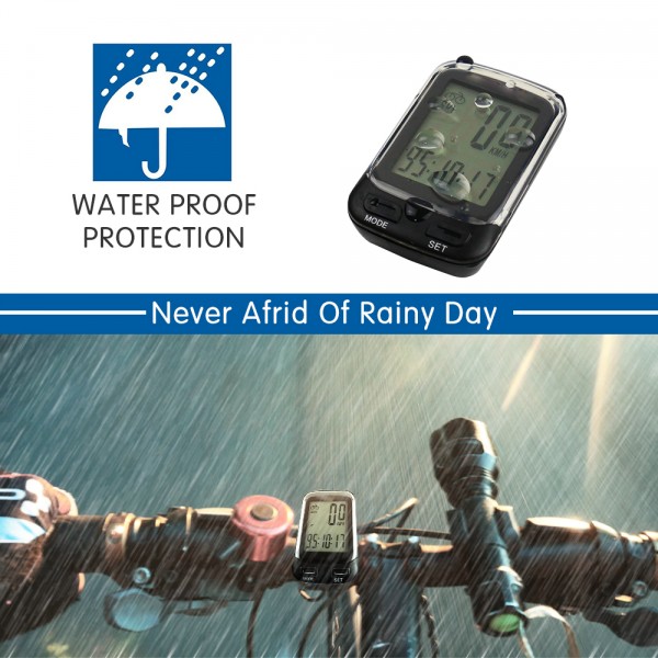 SOON GO Bike Computer Wireless Waterproof MPH&KM Cycle Speedometer Multifunctional Bicycle Accessories Large LCD Display Backlight SOON GO Bike Computer Wireless Waterproof MPH&KM Cycle Speedometer Multifunctional Bicycle Accessories Large LCD Display Backlight