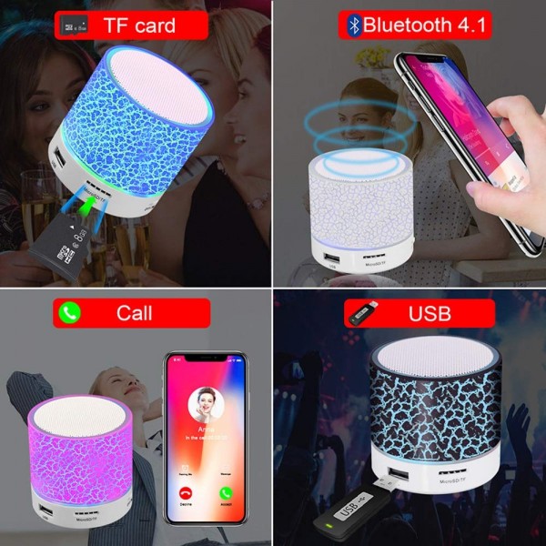 Portable Mini Bluetooth Speakers Wireless Hands Free LED Speaker TF USB FM Sound Music for iPhone X Mobile Phone Portable Mini Bluetooth Speakers Wireless Hands Free LED Speaker TF USB FM Sound Music for iPhone X Mobile Phone