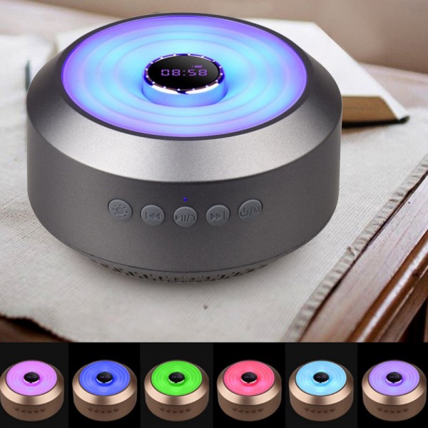 Wireless Bluetooth Speaker,BOOMER VIVI Mini Portable Metal Speaker with LED,Clock,10-Hour Playtime, Rich Bass,Built-in-Mic,Hands-free Call,AUX Line,TF Card,HD Sound Wireless Bluetooth Speaker,BOOMER VIVI Mini Portable Metal Speaker with LED,Clock,10-Hour Playtime, Rich Bass,Built-in-Mic,Hands-free Call,AUX Line,TF Card,HD Sound