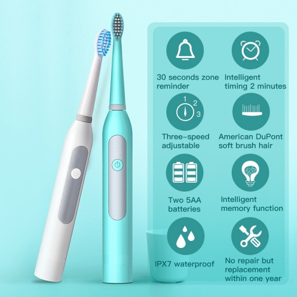 Electric Toothbrush Whitening 3-Speed Adjustable High-frequency Waterproof IPX7 Electric Toothbrush Whitening 3-Speed Adjustable High-frequency Waterproof IPX7